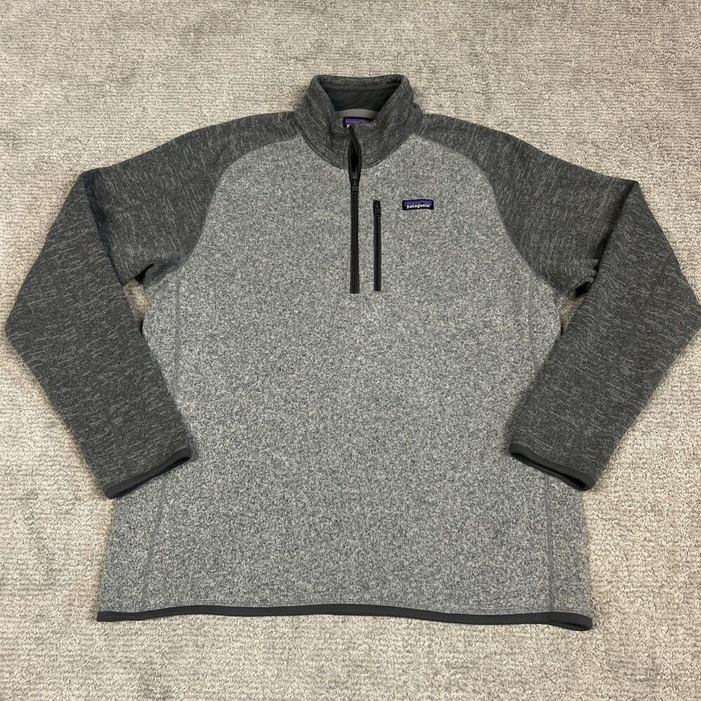 Patagonia Sweatshirt Mens XL Gray Better Sweater Fleece 1/4 Zip Pullover 25523